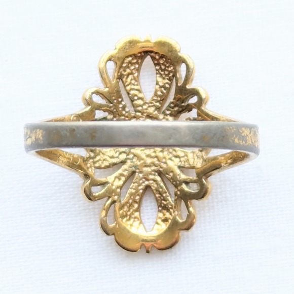 Vintage Cross Ring Signed Size 8.75 - Picture 5 of 7